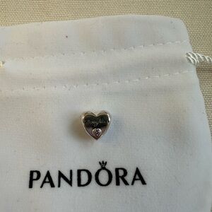Pandora Daughter Heart Charm with CZ Pink Stone *New*
